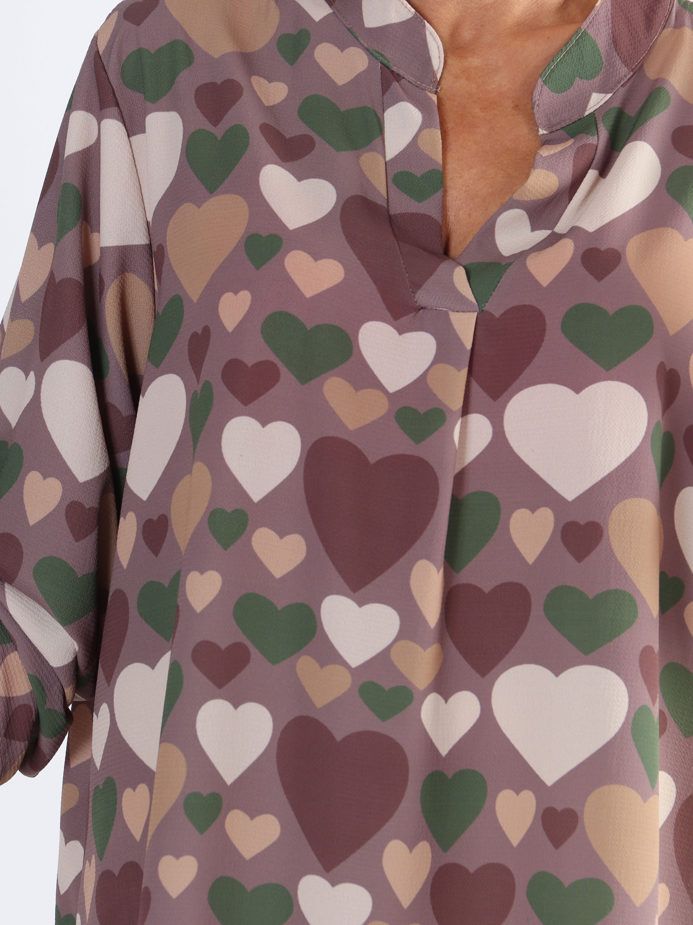 Vanesa Heart Long - Plus size kjole med hjerte mønster